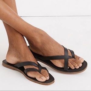 Boardwalk Black Leather Madewell Sandals